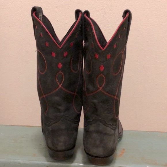 Larry Mahan Grey Suede Western Boots Women’s 6 - Picture 10 of 15